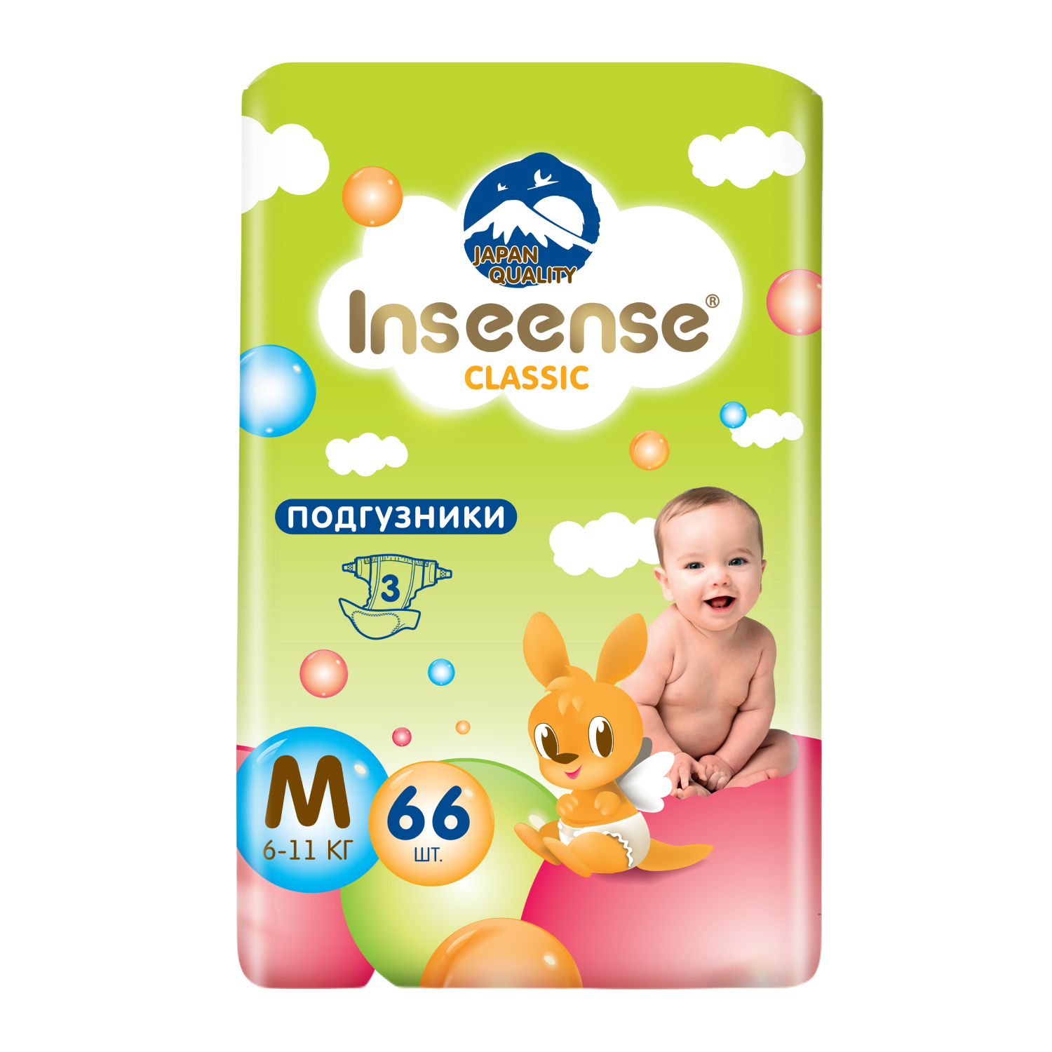 Подгузники INSEENSE Classic Plus M 6-11 кг 66 шт - фото 4