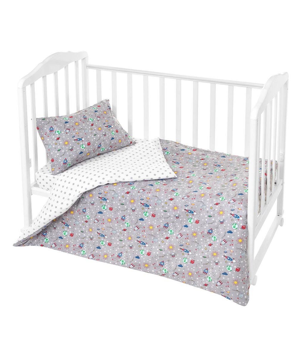 Пододеяльник Lemony kids Space 110х140 Серый - фото 2