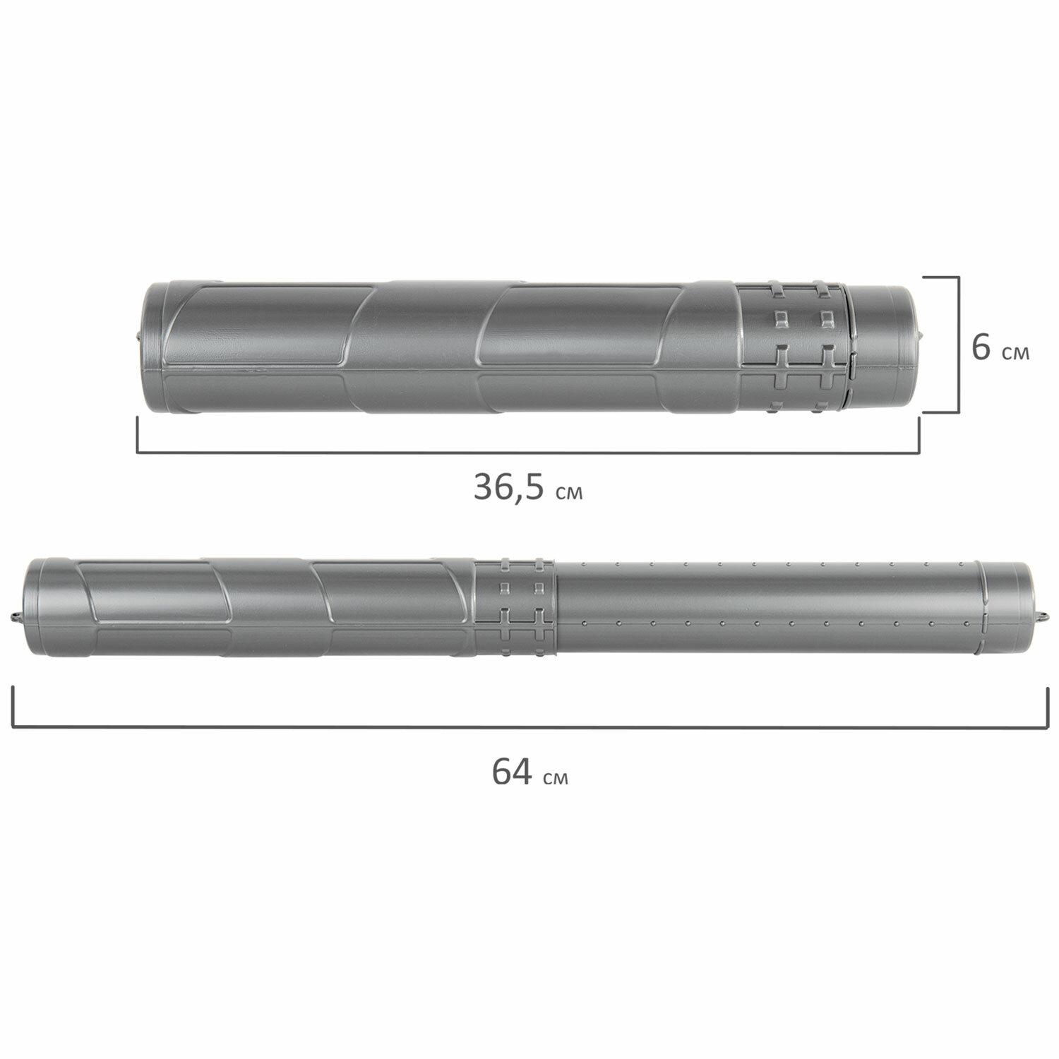 Тубус Staff для рисунков и чертежей телескопический А1 до 64 см серый - фото 5