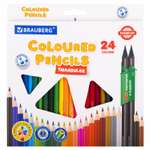 Карандаши цветные Brauberg мягкие художественные для рисования 24 цвета + 2 чернографитных карандаша