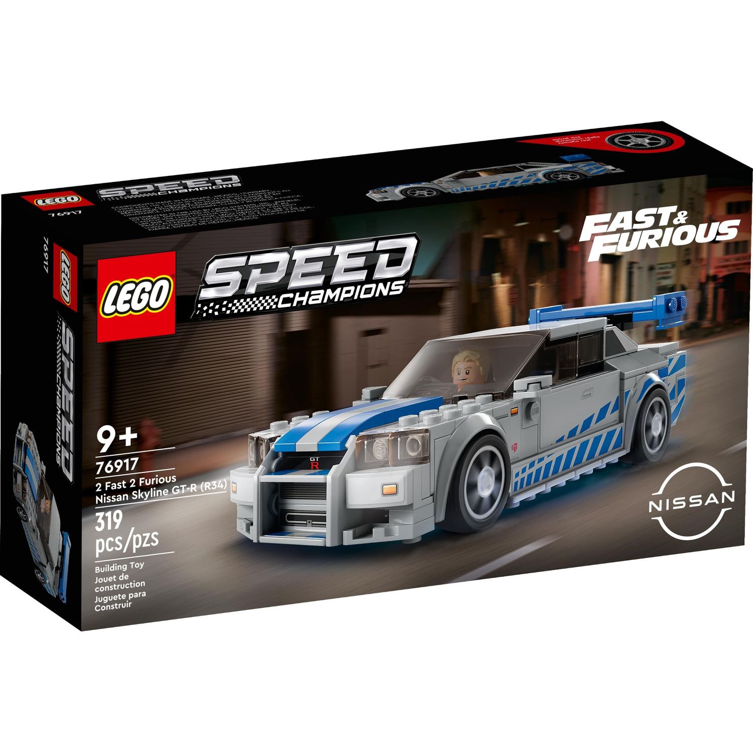 Конструктор LEGO Speed Champions 2 Fast 2 Furious Nissan Skyline GT-R (R34)  76917 купить по цене 2599 ₽ в интернет-магазине Детский мир