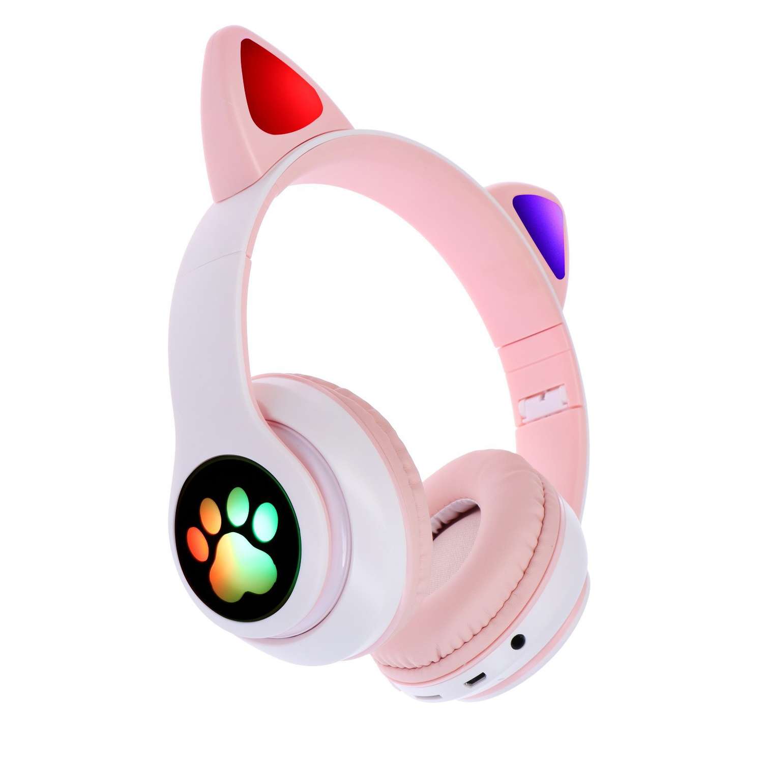 Наушники-Кошки Sima-Land MYBIT W-32 беспроводные MIC BT 5.0 AUX microSD MP3 400 мАч розовые - фото 3