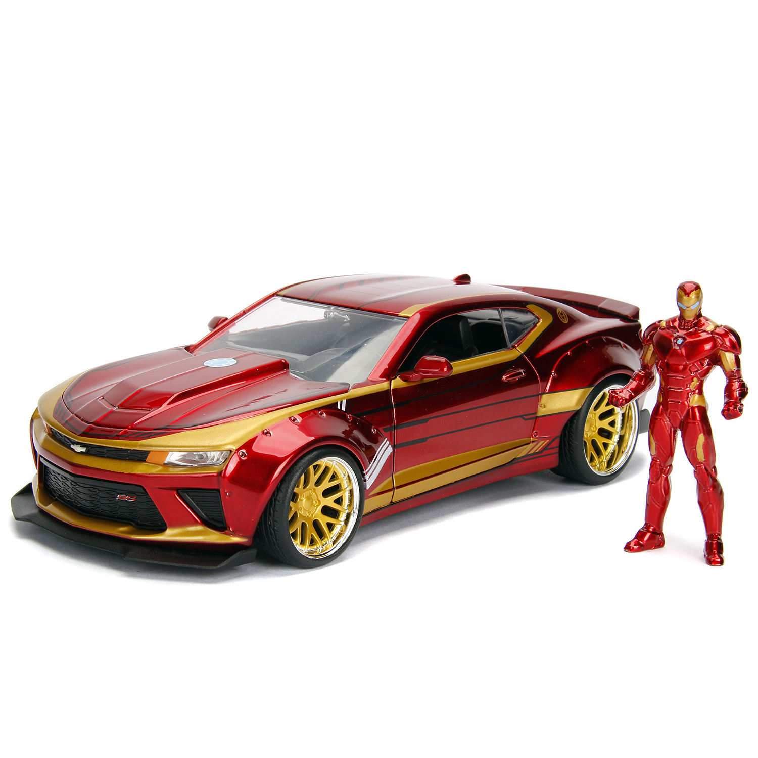 Машина Jada 1:24 Голливудские тачки Chevy Camaro SS 2016+фигурка Железного  человека 99724