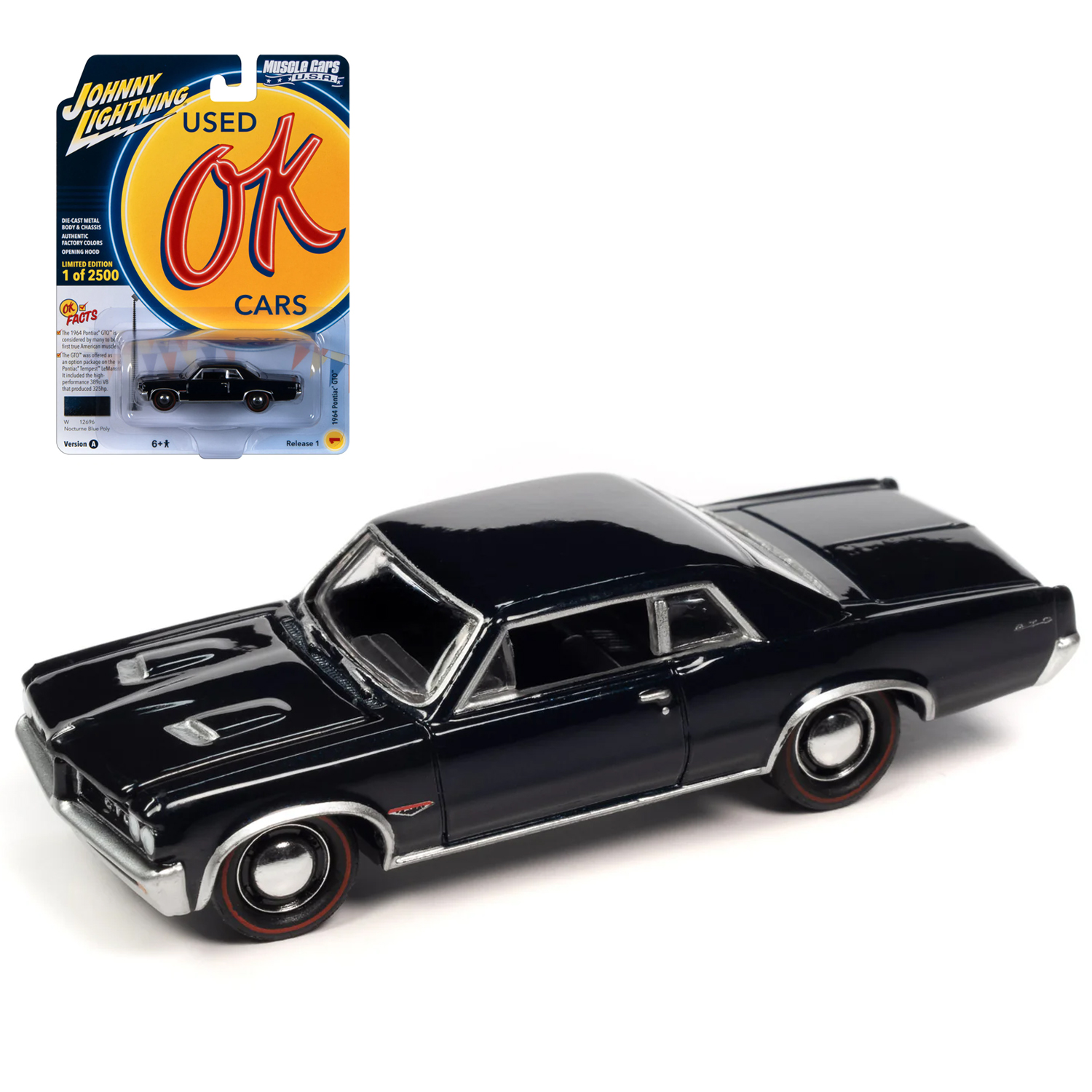 Автомобиль Johnny Lightning 1:64 черный JLMC032A-R1-N1 - фото 1