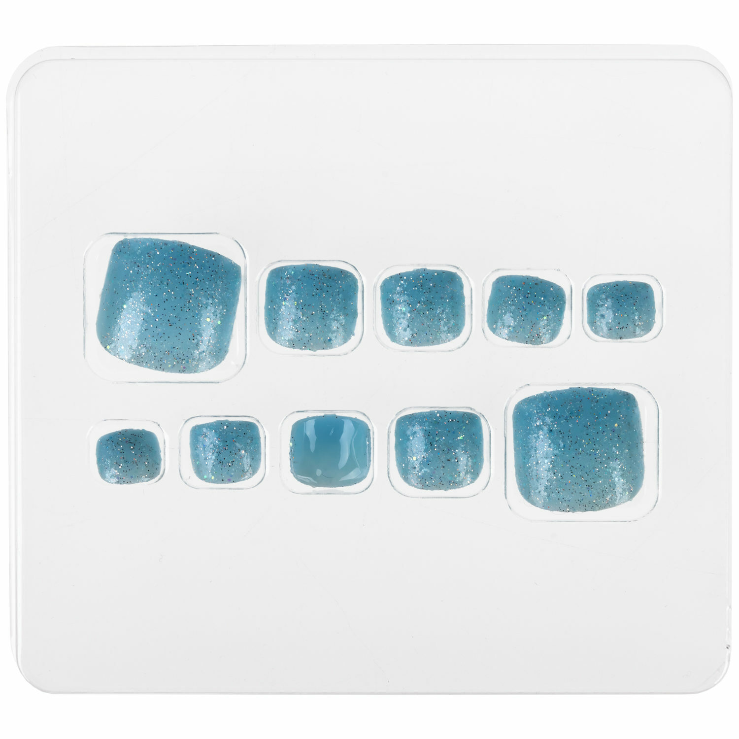 Накладные ногти для педикюра LUKKY набор Pedicure style 9 Aqua Blue с липким слоем - клеем от 10 лет - фото 2