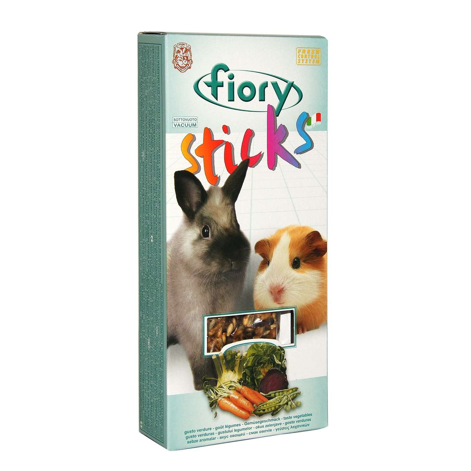 Лакомство для кроликов и морских свинок Fiory Sticks Палочки с овощами 50г 2шт - фото 2