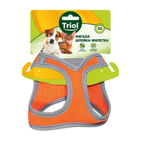 Шлейка-жилетка для собак Triol мягкая XS Оранжевый