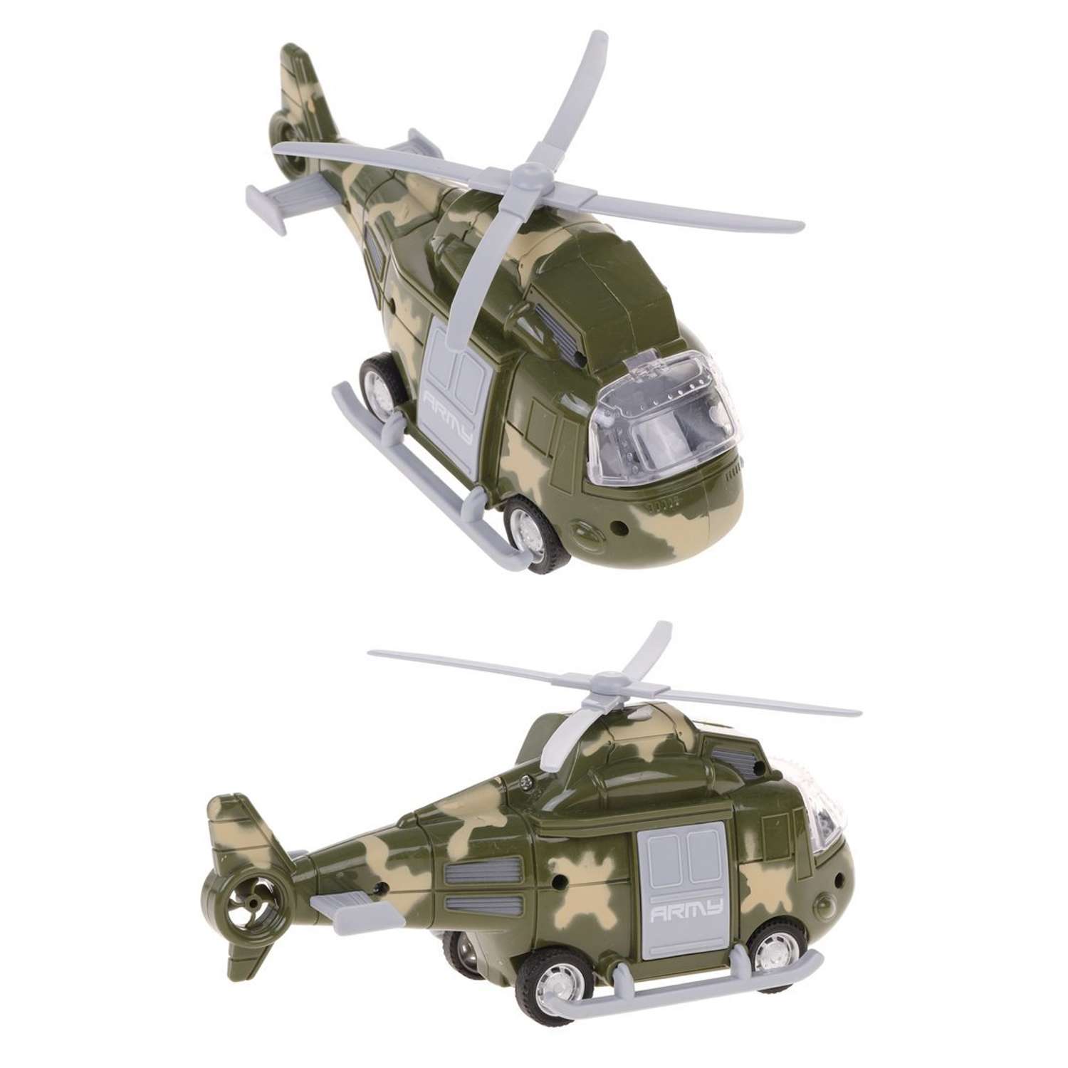 Вертолет военный Наша Игрушка инерционный со светозвуковыми эффектами 646022 - фото 2