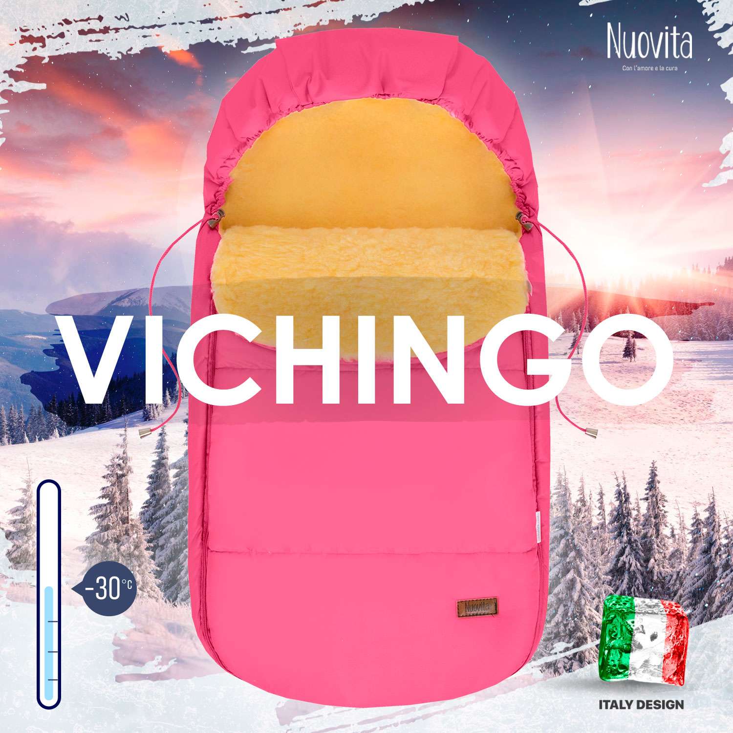 Конверт в коляску Nuovita Vichingo Pesco Розовый - фото 5