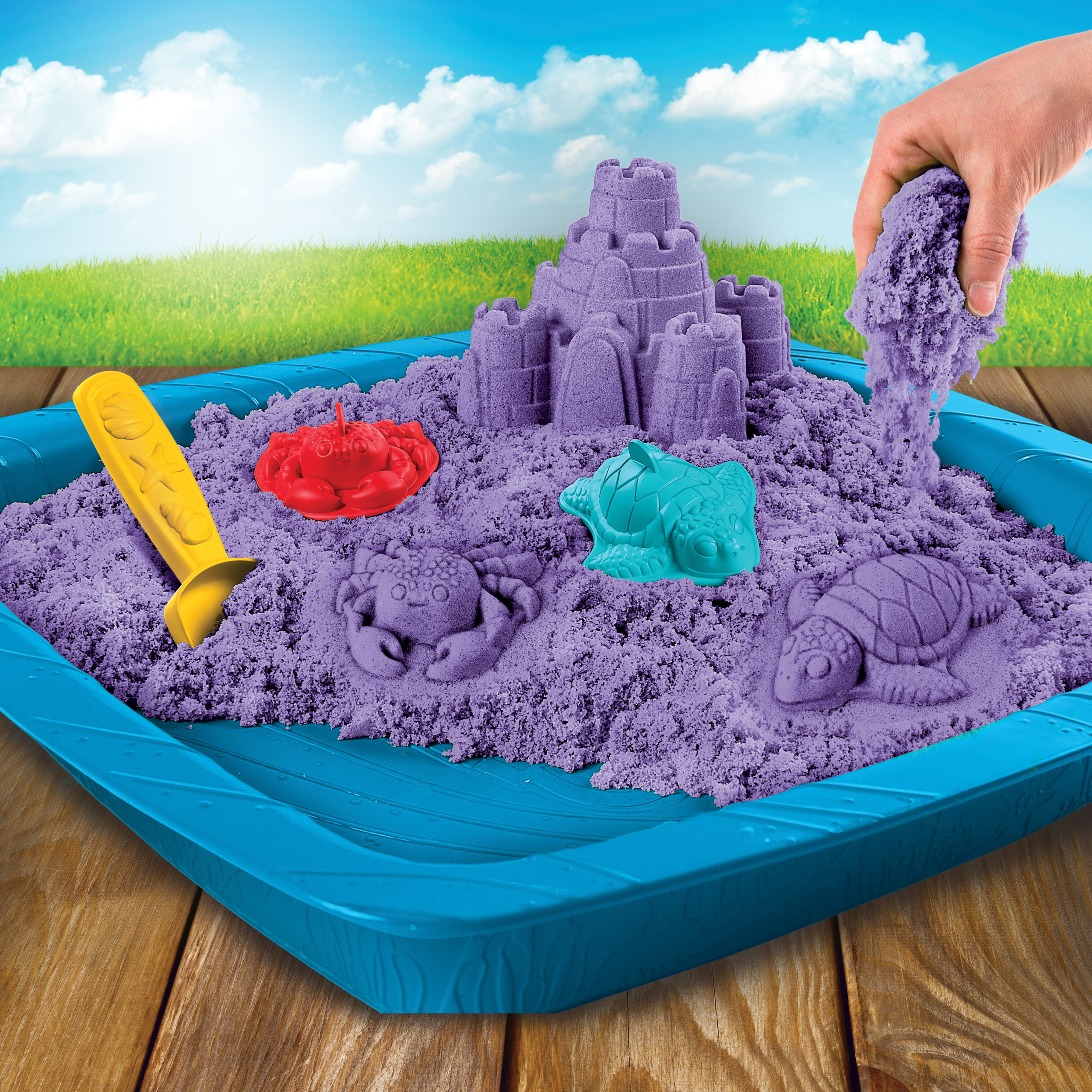 Песок кинетический Kinetic Sand с коробкой и инструментами 454г Purple 6028092 - фото 7