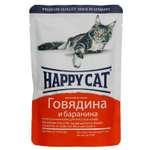 Влажный корм для кошек Happy Cat 0.1 кг говядина (полнорационный)