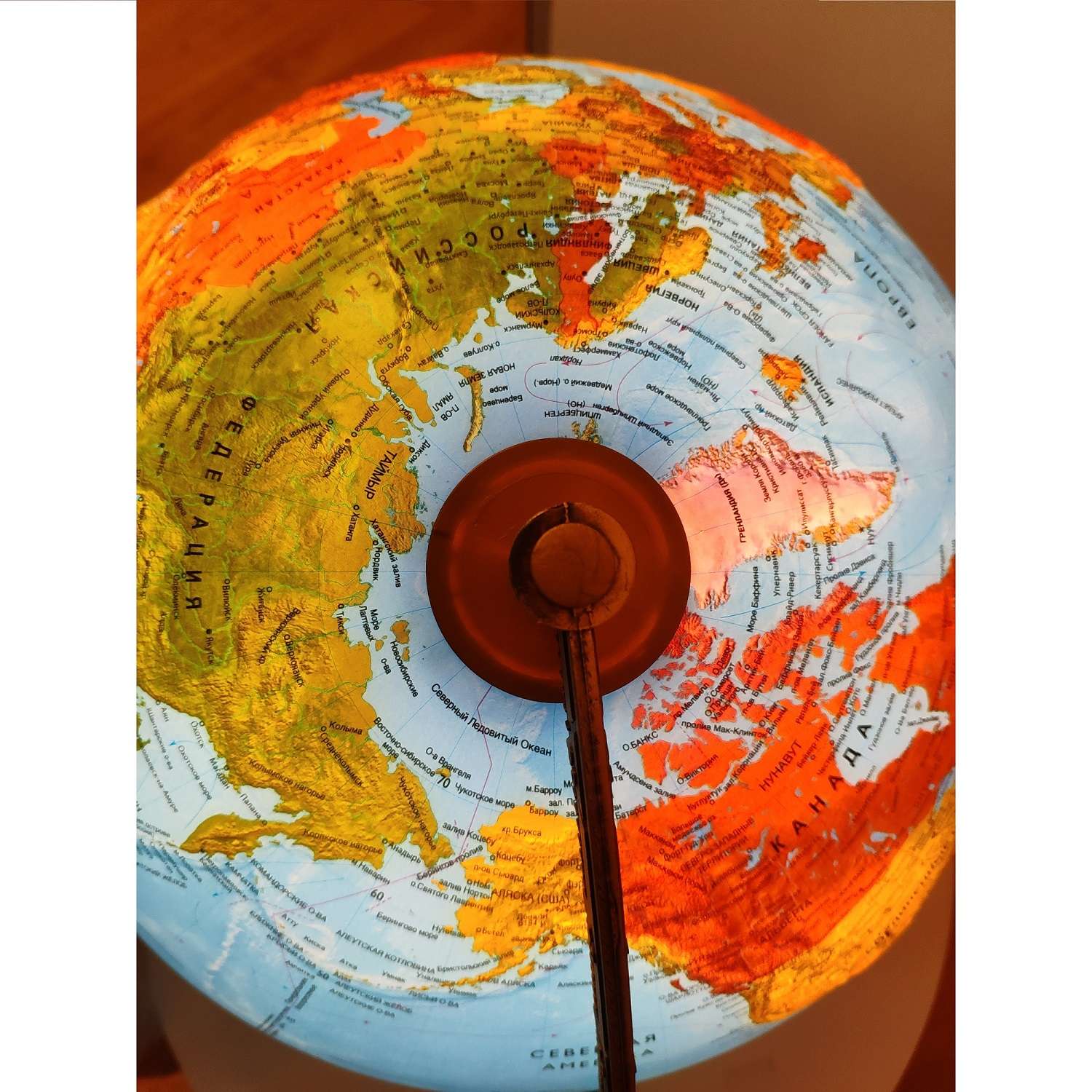 Глобус TECNODIDATTICA Primus рельефный с LED-подсветкой 30 см на русском языке - фото 5