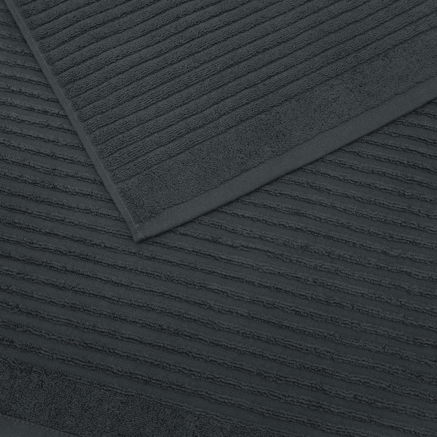 Махровое полотенце BRAVO Коврик полоска 50х70 серый - фото 2