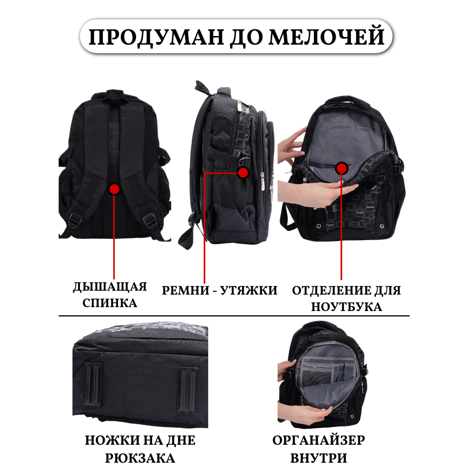 Рюкзак школьный Evoline EVO-157-9 - фото 4