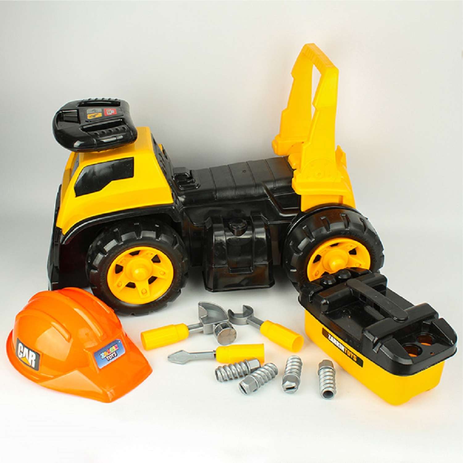 Машина-каталка детская Darvish Caterpillar Механик в наборе каска и ящик с инструментами - фото 2
