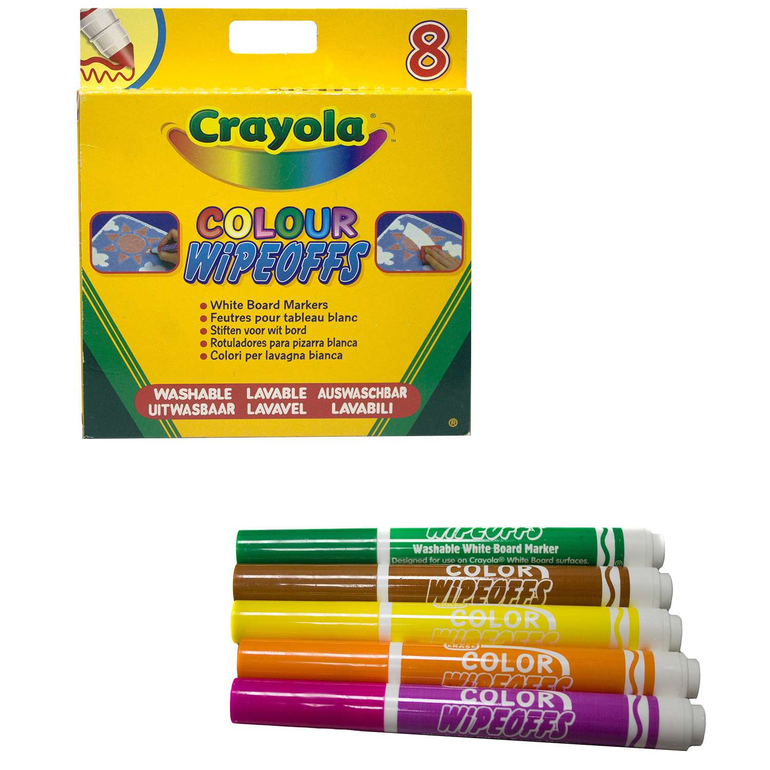 фломастеры для письма на доске Crayola 8 цветов радуги - фото 3