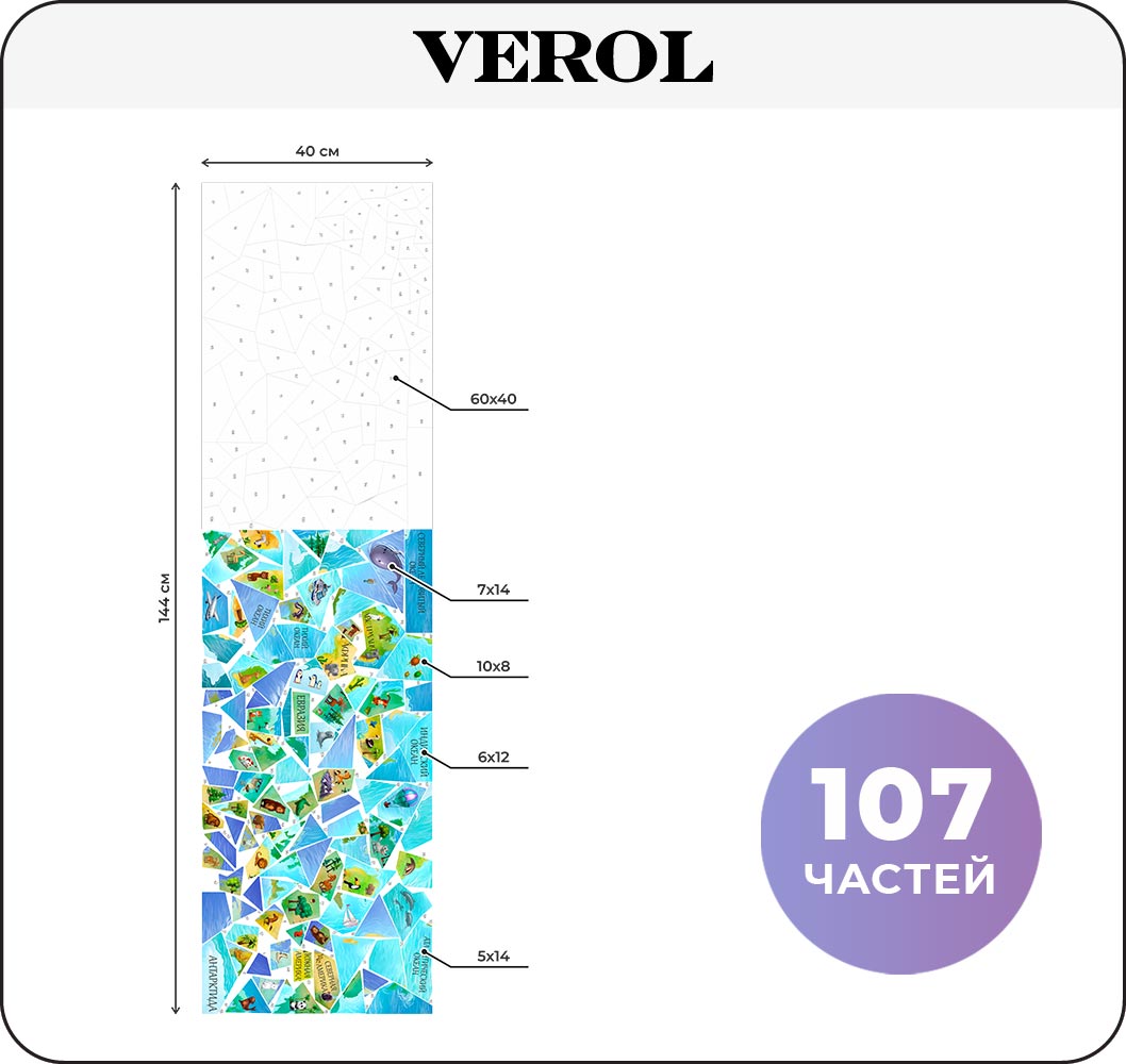 Набор для творчества VEROL Карта мира рисуем наклейками по номерам - фото 2