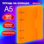 Тетрадь на кольцах Brauberg А5 со сменным блоком 120 листов на липучке с разделителми