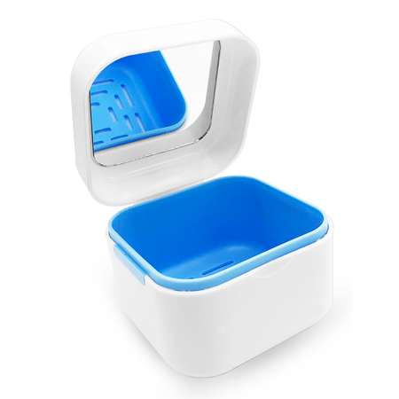 Контейнер Dentalpik для хранения протезов с зеркалом DP2 голубой