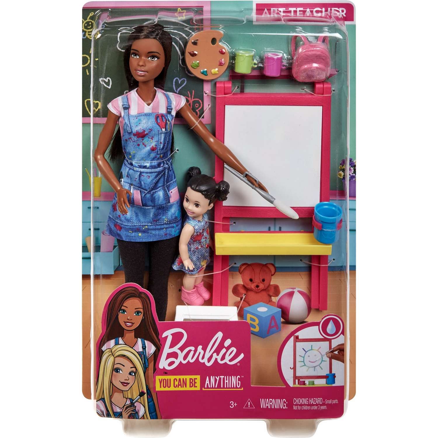 Набор игровой Barbie Кем быть Учитель рисования Брюнетка GJM30 DHB63 - фото 2