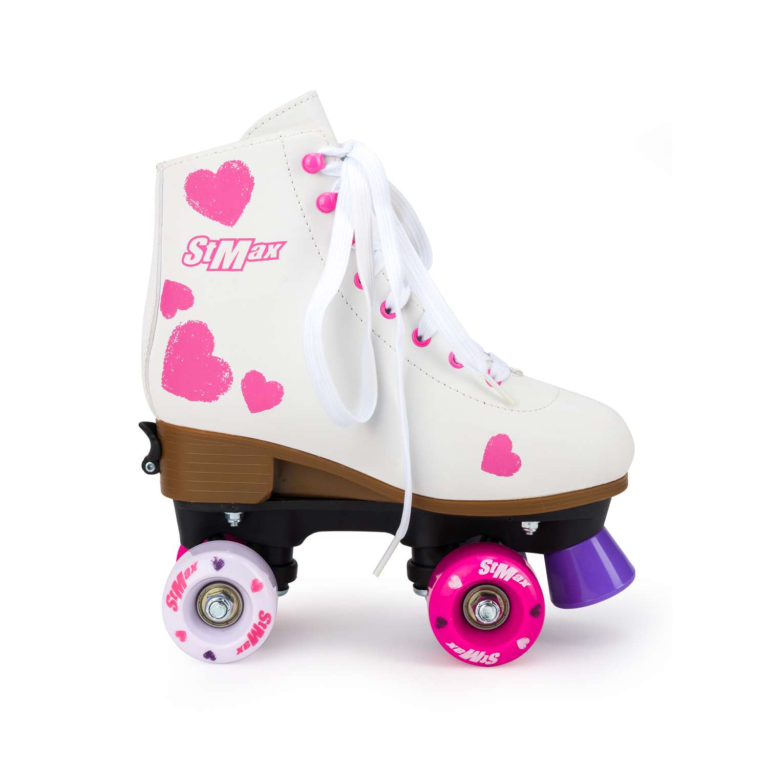 Роликовые коньки SXRide Roller skate YXSKT04PNHR40 белые с розовыми сердечками размер 40 - фото 2