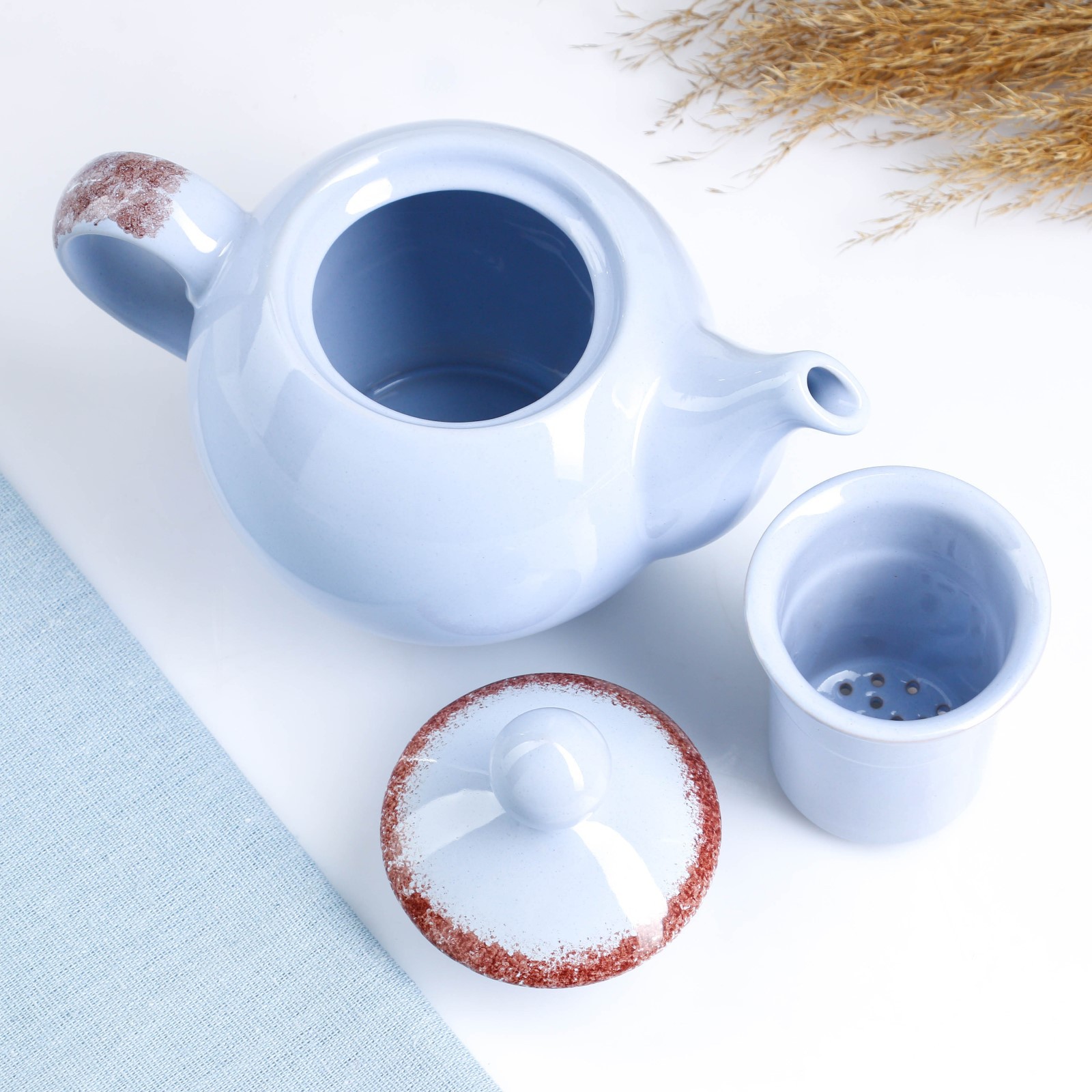 Заварочный чайник Sima-Land голубой 0.5л - фото 8