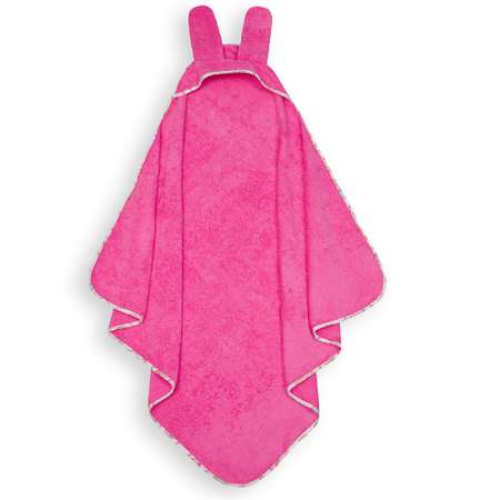Полотенце с капюшоном BIO-TEXTILES махровое Лапушка цвет розовый