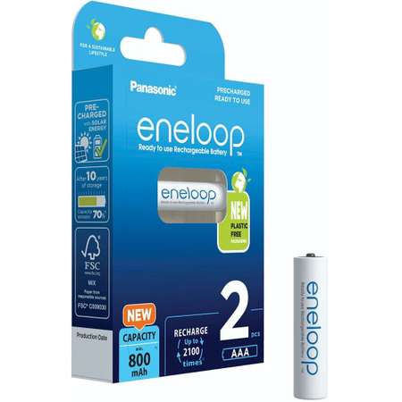 Aккумуляторы PANASONIC eneloop AAA 800mAh 2шт BK-4MCDE/2BE