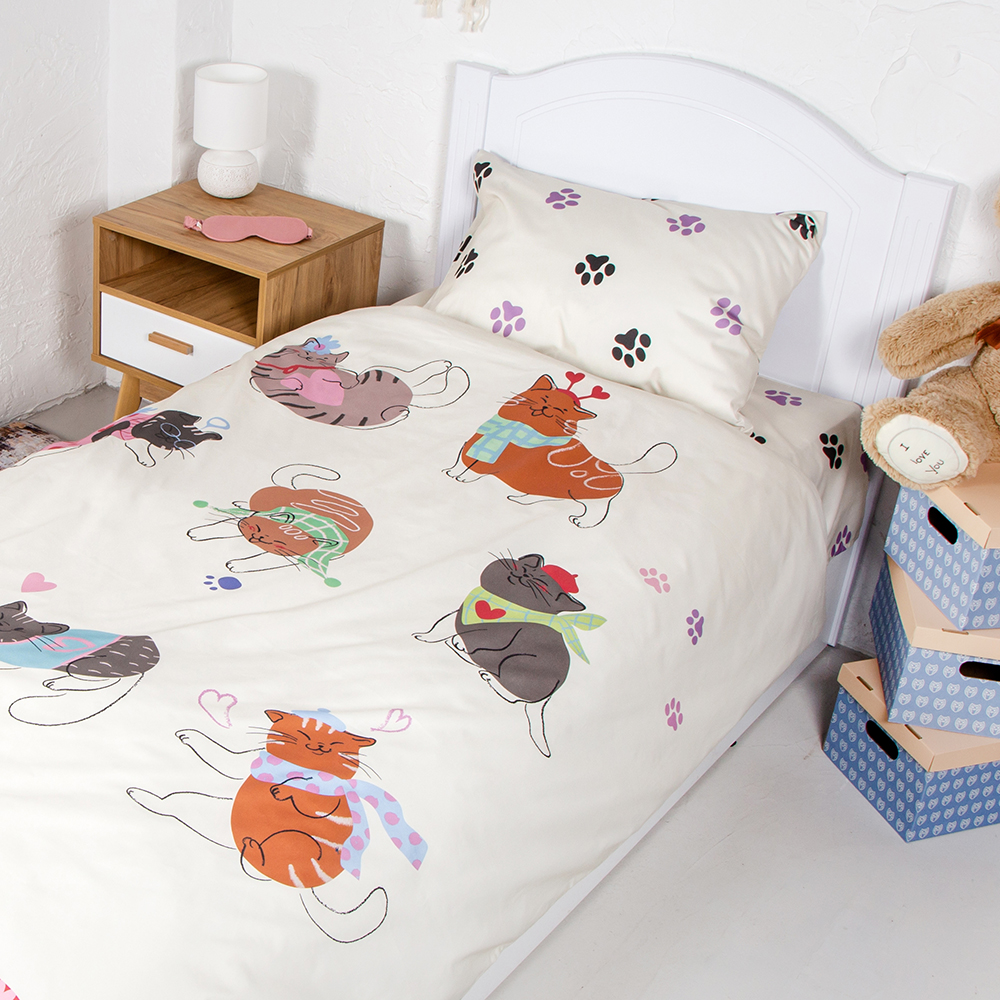 Комплект постельного белья BELLEHOME collection Котики и лапки - фото 3