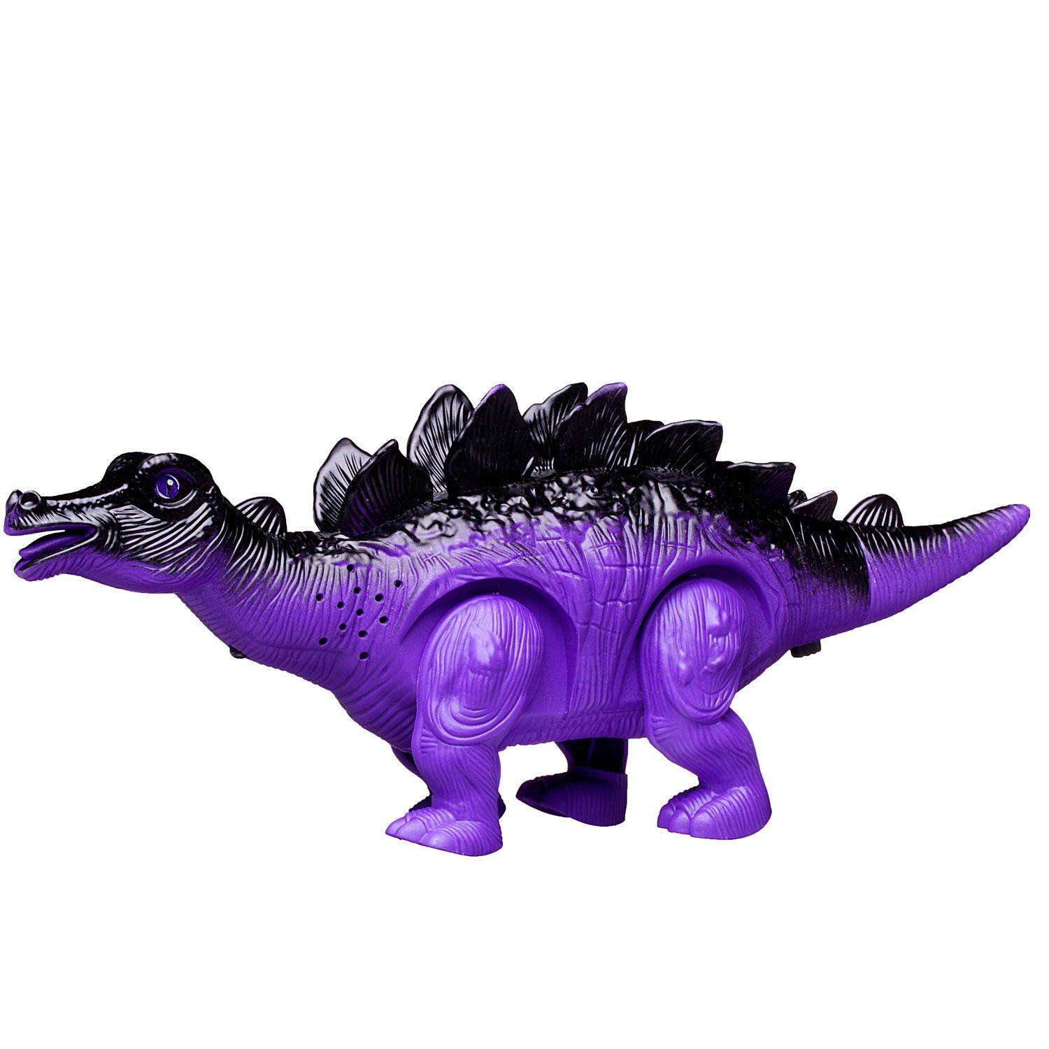 Динозавр Стегозавр Junfa фиолетовый движение свет звук - фото 4