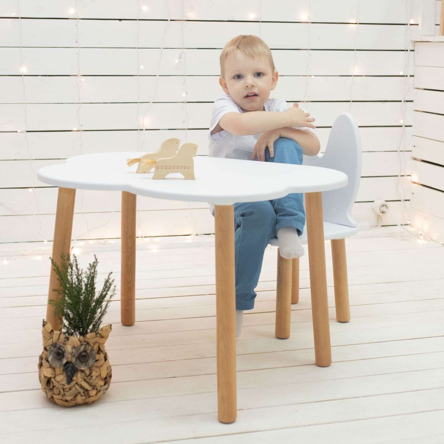 Набор стол и стул Азбука Кроваток деревяный для детей Kiddest Premium - фото 2