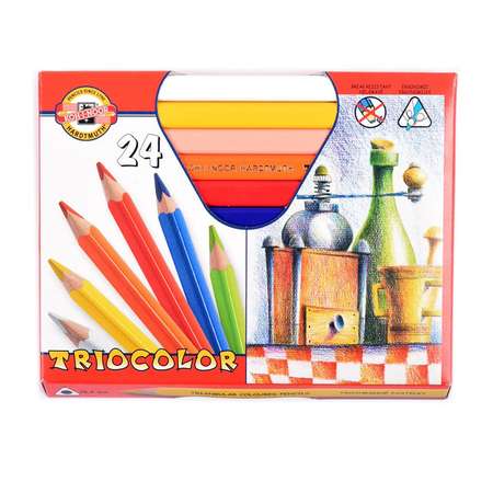 Карандаши цветные Koh-I-Noor Triocolor jumbo 24цветов 3154024001KS