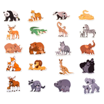 Магнитный набор Анданте Дикие животные и их детеныши 20 элементов