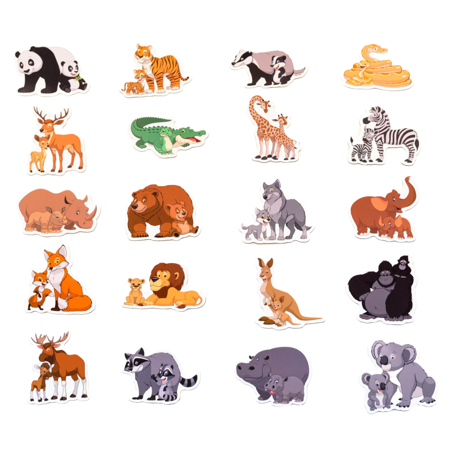 Магнитный набор Анданте Дикие животные и их детеныши 20 элементов - фото 1