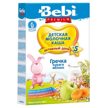 Каша Колинска Bebi Premium молочная гречка-курага-яблоко 200г с 5месяцев