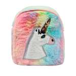 Рюкзак Little Mania меховой разноцветный с единорогом