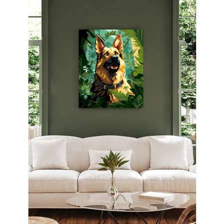 Картина по номерам Art sensation холст на подрамнике 40х50 см Овчарка в джунглях