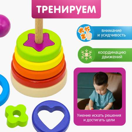 Игрушка Alatoys пирамидка Монтессори