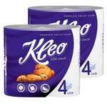 Бумага туалетная KLEO Premium 4-слойная 2 упаковки по 4 рулона