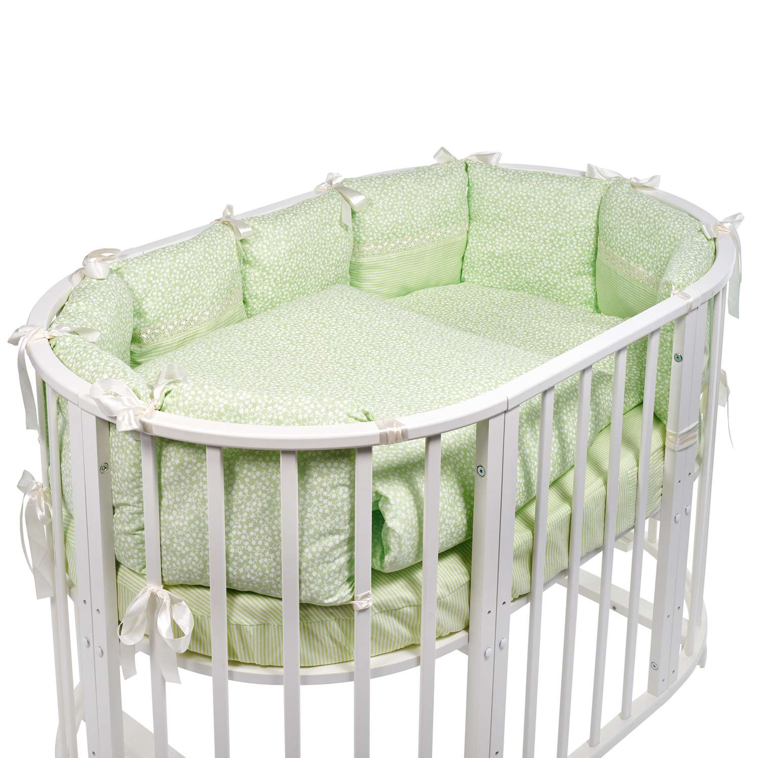 Комплект в овальную кроватку Sweet Baby Aria 5предметов Verde Светло-зеленый - фото 1