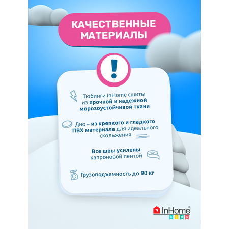 Тюбинг ватрушка InHome для катания 90 см