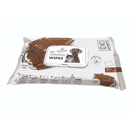 Очищающие салфетки для животных M-PETS Кокос 40шт