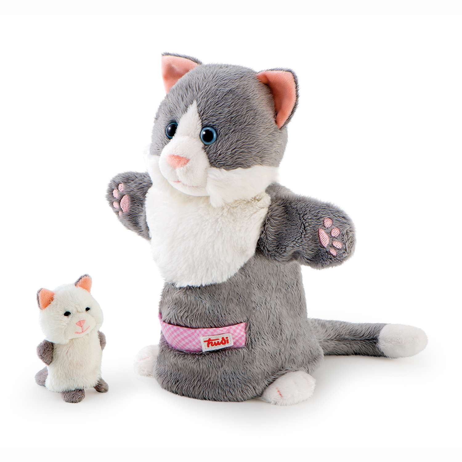Мягкая игрушка на руку Trudi Кошка с котенком 28 см - фото 1