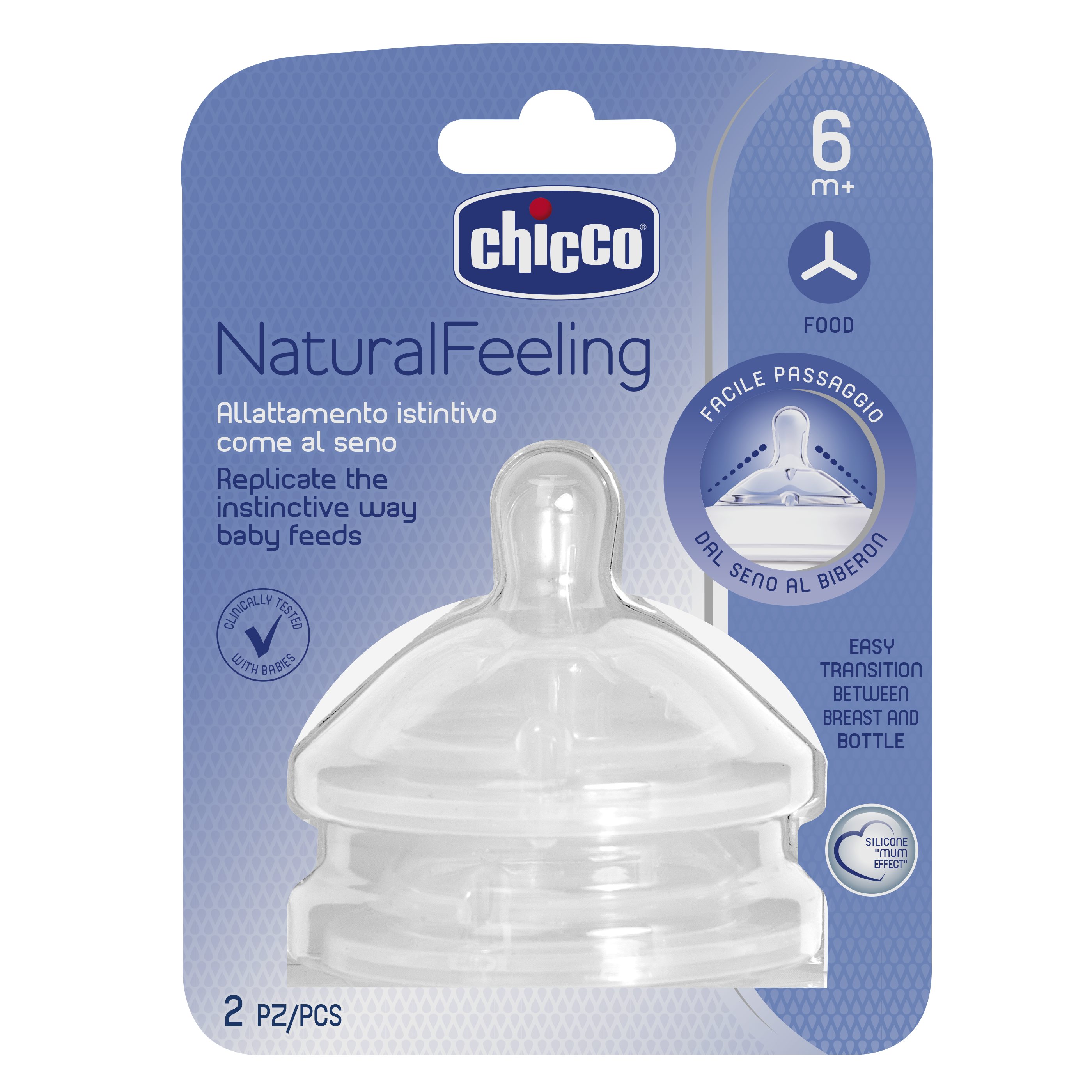 Соска Chicco Соска Natural Feeling 2шт 6мес - фото 1