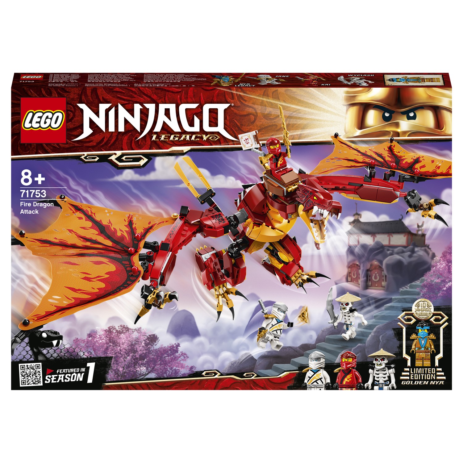 Конструктор LEGO Ninjago Атака огненного дракона 71753 купить по цене 2999  ₽ в интернет-магазине Детский мир