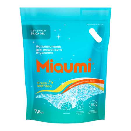 Наполнитель для кошачьего туалета Miaumi Silica Gel Fresh Scented силикагелевый с ароматом Свежести 7.6л