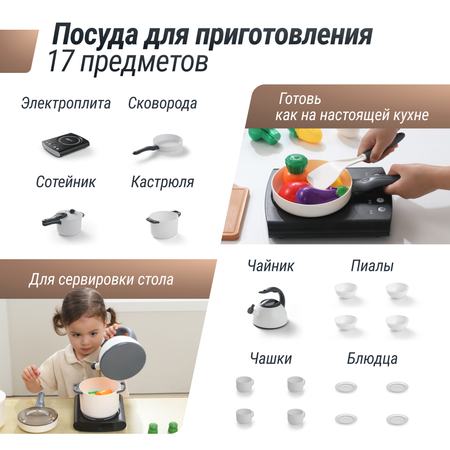 Набор посуды с продуктами UNIX Kids 48 предметов White