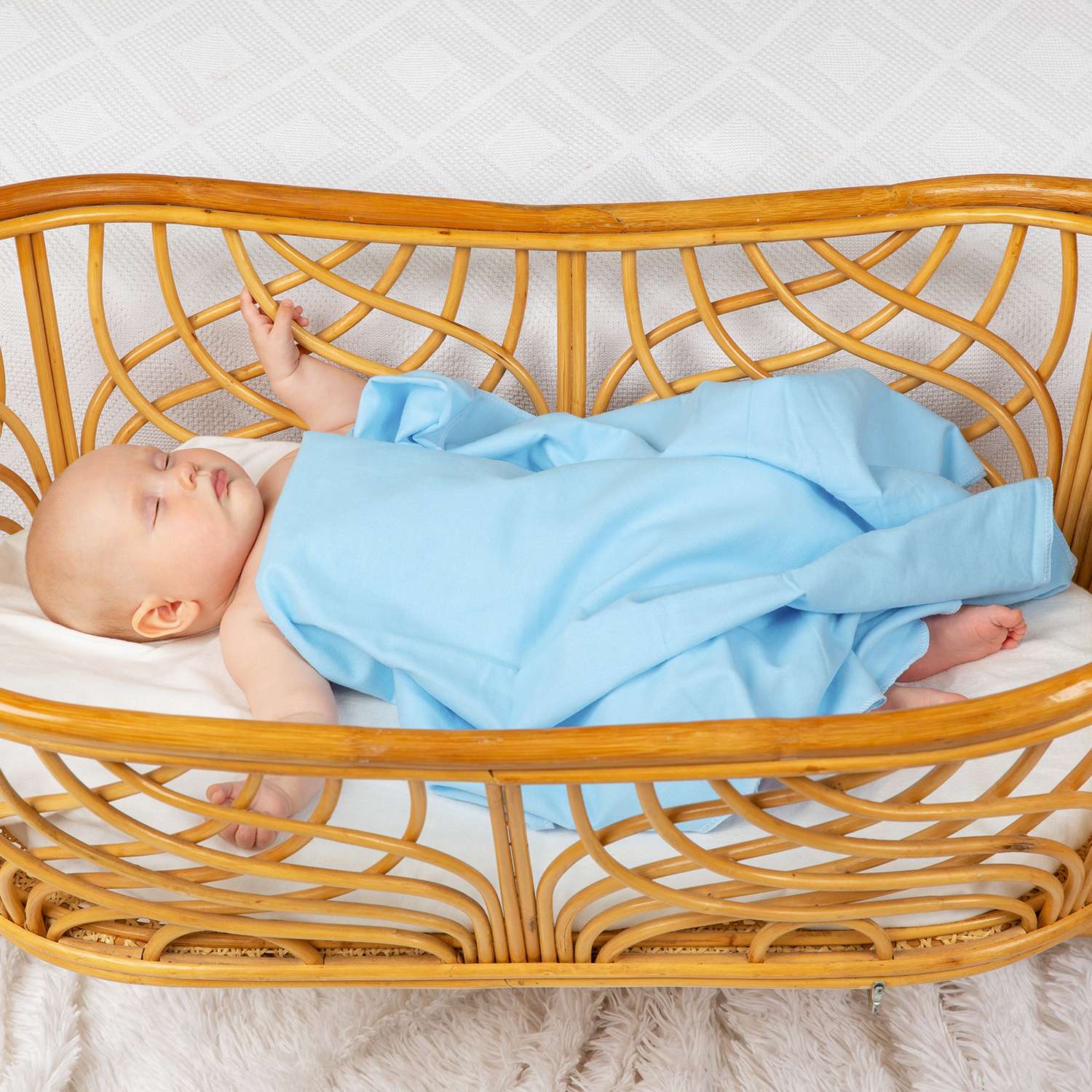 Пеленка фланелевая Чудо-Чадо для новорожденных Гамма голубой 75х120см 3 шт - фото 5