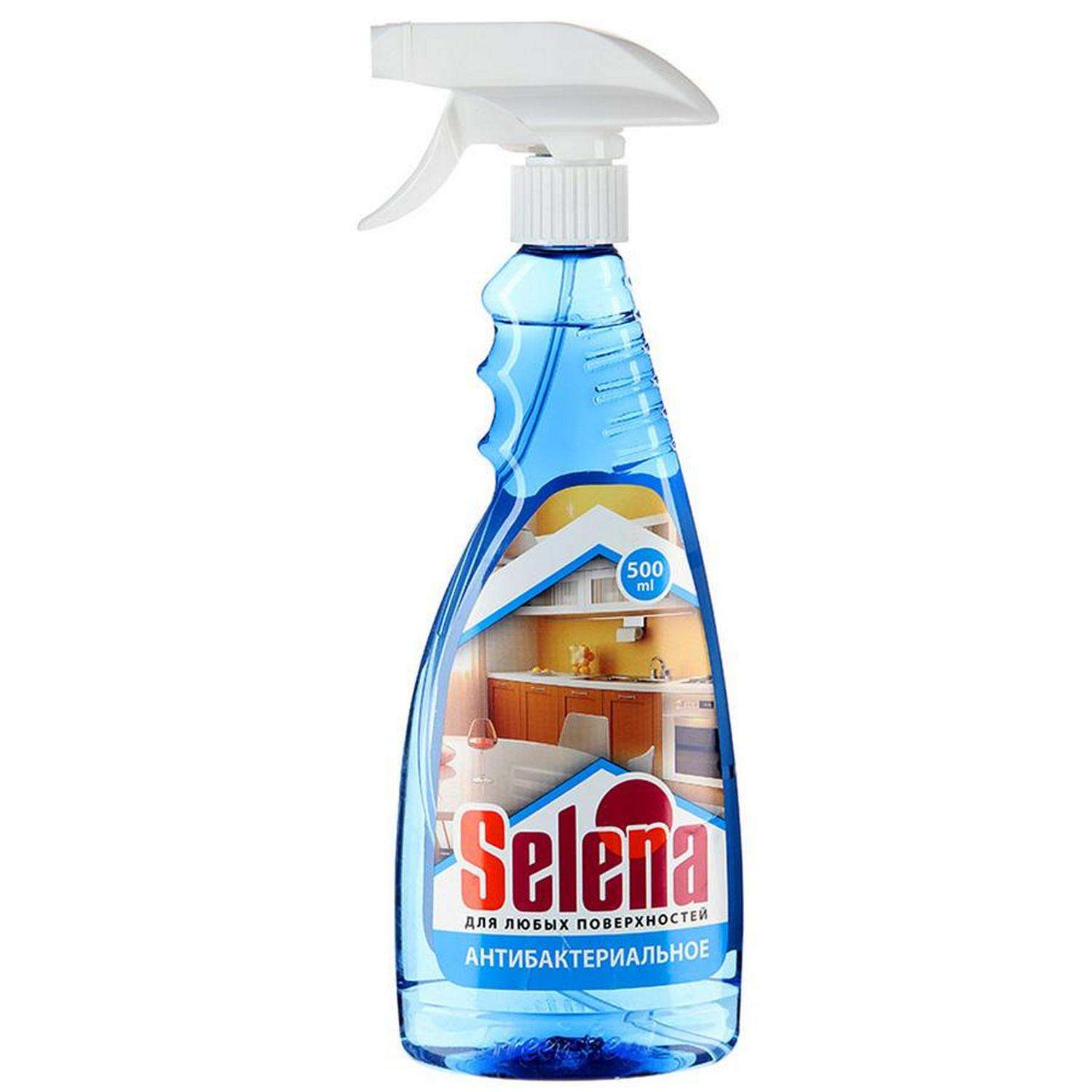 Моющее средство Selena Антибактериальное для любых поверхностей с распылителем 500мл - фото 1