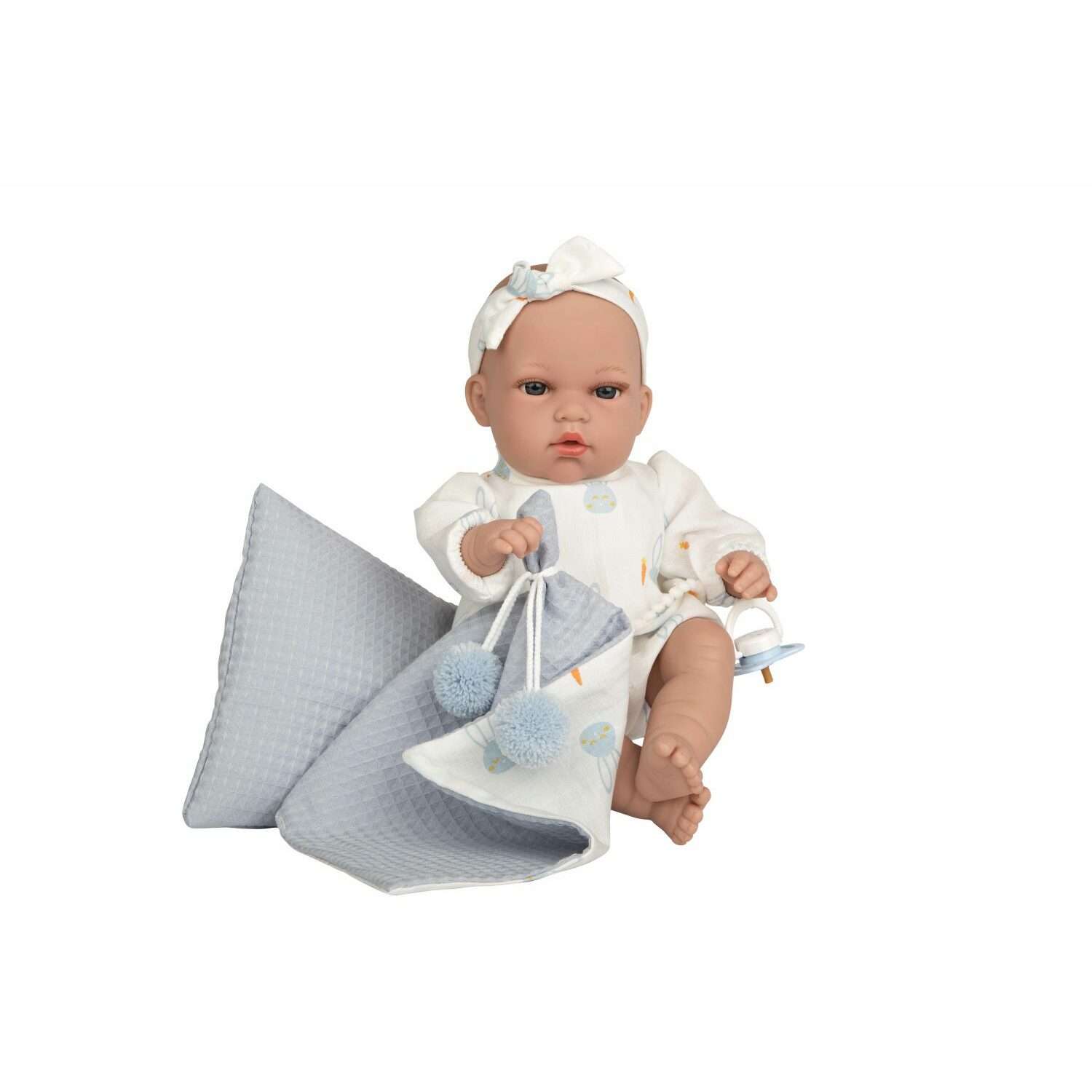 Кукла пупс Arias Elegance natal реборн новорожденный 33 см в голубой одежде Т22084 - фото 7